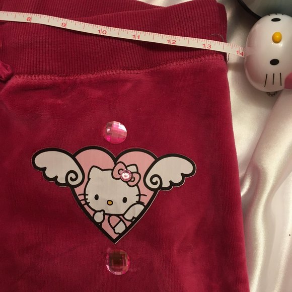 SUPER CUTE velour joggers with hello kitty and crystal details! - Picture 14 of 15